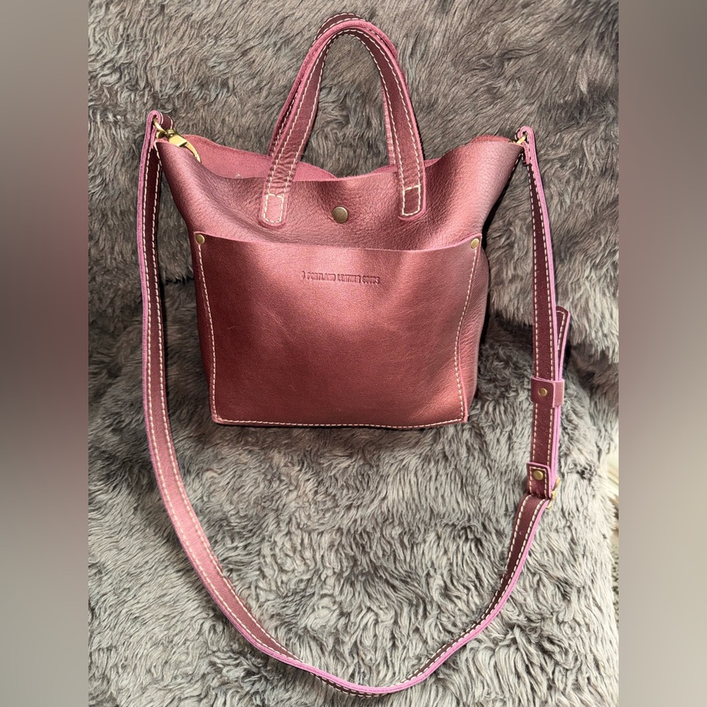 Portland Leather NWOT Mini Crossbody Tote *** RARE Unicorn color Disco